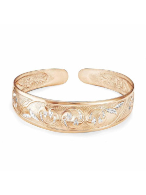 Браслет серебро 925 пробы, покрытие - золочение, отделка - алмазная грань, без вставок