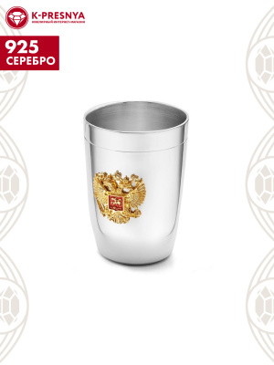 Стопка серебро 925 пробы, покрытие - выборочное золочение, отделка - эмаль, без вставок