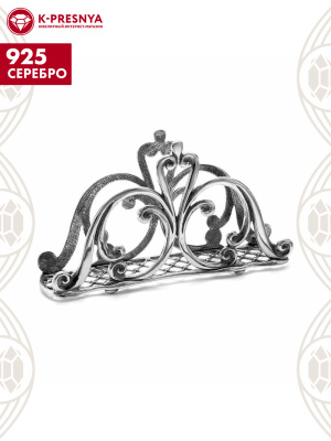 Салфетница "византия" серебро 925 пробы, покрытие - оксидирование, без вставок