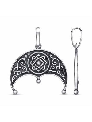 Подвеска бижутерия, покрытие - серебрение с оксидированием, без вставок