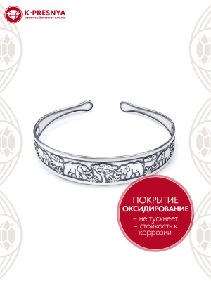 Браслет серебро 925 пробы, покрытие - оксидирование, без вставок