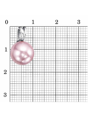 Подвеска серебро 925 пробы, покрытие - родирование, вставка - имитация жемчуга