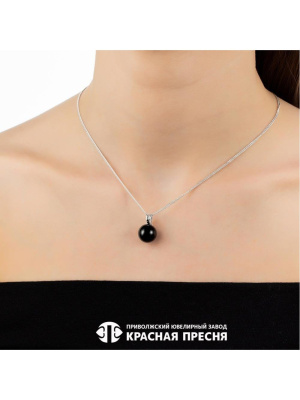 Подвеска серебро 925 пробы, покрытие - родирование, вставка - имитация жемчуга