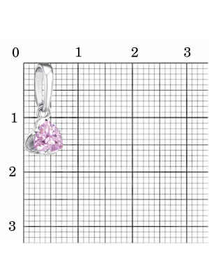 Подвеска бижутерия, покрытие - серебрение, вставка - фианит (недрагоценный камень)