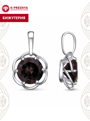 Подвеска бижутерия, покрытие - платинирование, вставка - фианит (недрагоценный камень)