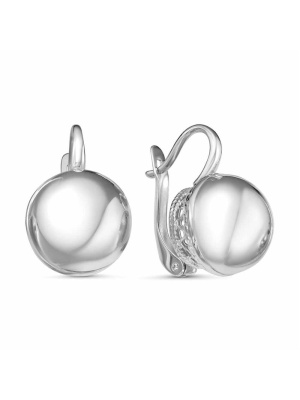 Серьги серебро 925 пробы, покрытие - родирование, без вставок