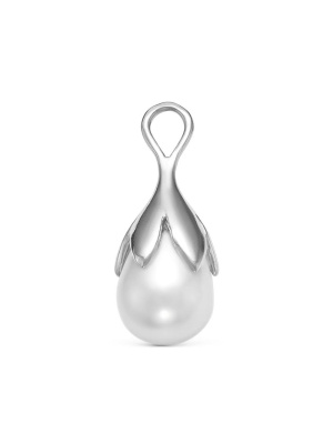 Подвеска серебро 925 пробы, покрытие - родирование, вставка - имитация жемчуга