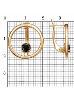 Серьги бижутерия, покрытие - золочение, вставка - фианит (недрагоценный камень)