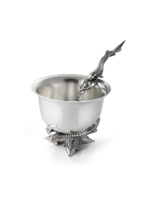 Ложка к икорнице "рыбки" серебро 925 пробы, покрытие - оксидирование, без вставок