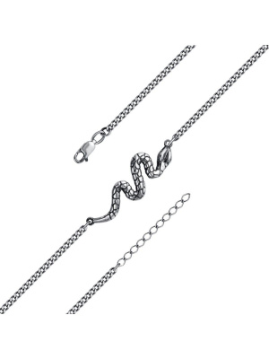 Браслет бижутерия, покрытие - серебрение с оксидированием, без вставок