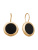 Серьги бижутерия, покрытие - золочение, вставка - искусственный агат черный