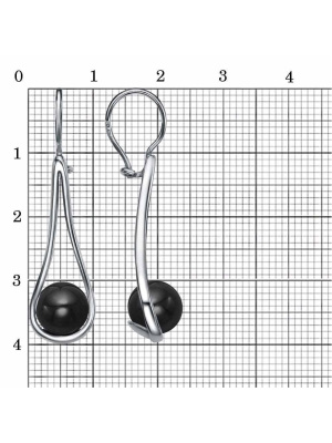 Серьги бижутерия, покрытие - платинирование, вставка - имитация жемчуга