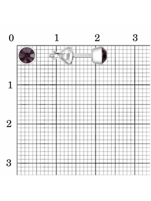 Серьги бижутерия, покрытие - серебрение, вставка - стекло ювелирное preciosa