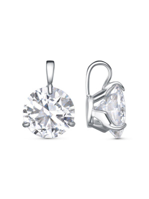 Подвеска серебро 925 пробы, покрытие - платинирование, вставка - горный хрусталь