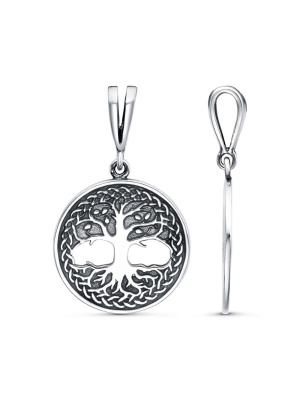 Подвеска серебро 925 пробы, покрытие - оксидирование, без вставок