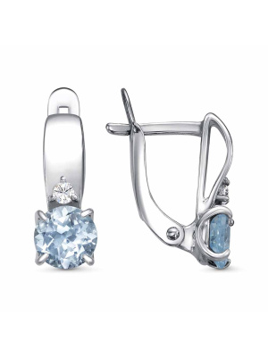 Серьги серебро 925 пробы, покрытие - родирование