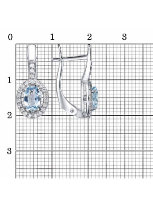 Серьги серебро 925 пробы, покрытие - родирование