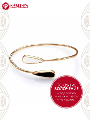Браслет бижутерия, покрытие - золочение, отделка - эмаль, без вставок