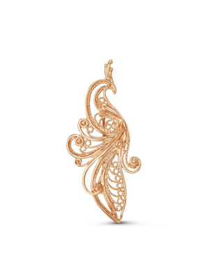 Брошь бижутерия, покрытие - золочение, без вставок