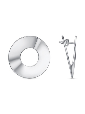 Серьги серебро 925 пробы, покрытие - платинирование, без вставок