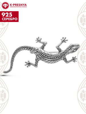 Брошь серебро 925 пробы, покрытие - оксидирование, без вставок