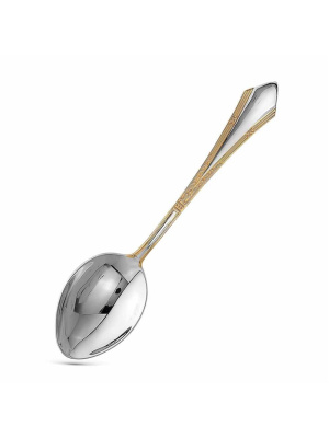 Ложка десертная "элегант" серебро 925 пробы, покрытие - выборочное золочение, без вставок