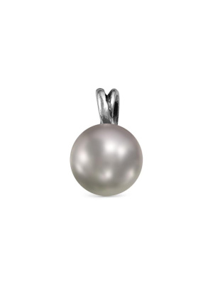 Подвеска бижутерия, покрытие - серебрение с оксидированием, вставка - имитация жемчуга