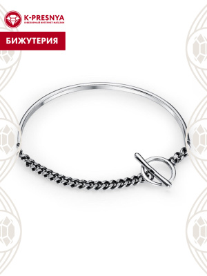 Браслет бижутерия, покрытие - серебрение с оксидированием, без вставок