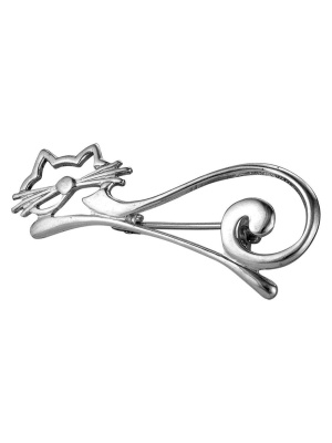 Брошь бижутерия, покрытие - серебрение с оксидированием, без вставок