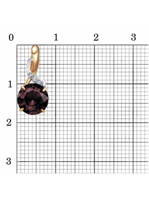 Подвеска серебро 925 пробы, покрытие - золочение, выборочное родирование