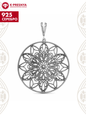 Подвеска серебро 925 пробы, покрытие - оксидирование, без вставок