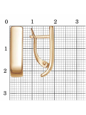 Серьги серебро 925 пробы, покрытие - золочение, без вставок