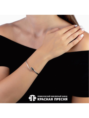 Браслет серебро 925 пробы, покрытие - оксидирование, без вставок