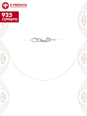 Колье серебро 925 пробы, покрытие - родирование, без вставок
