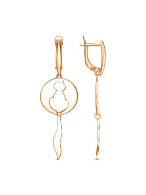 Серьги бижутерия, покрытие - золочение, без вставок