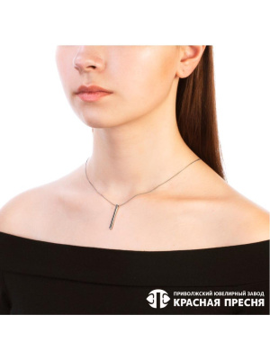 Колье серебро 925 пробы, покрытие - родирование, без вставок