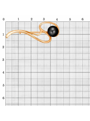 Брошь бижутерия, покрытие - золочение, вставка - культивированный жемчуг