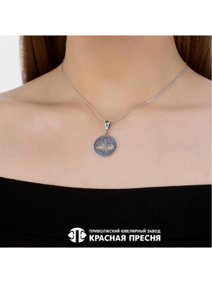 Подвеска серебро 925 пробы, покрытие - оксидирование, без вставок