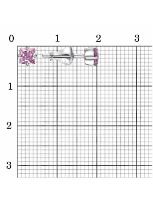 Серьги серебро 925 пробы, покрытие - платинирование, вставка - фианит (недрагоценный камень)