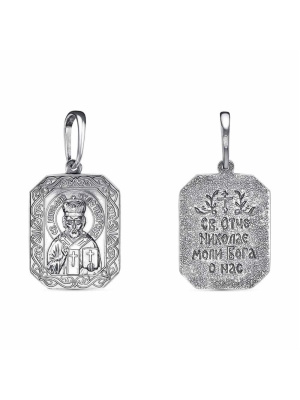 Подвеска бижутерия, покрытие - серебрение с оксидированием, без вставок