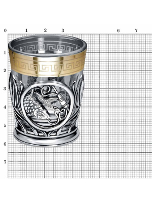 Стопка "рыбалка" серебро 925 пробы, покрытие - оксидирование, без вставок