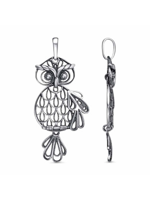 Подвеска бижутерия, покрытие - серебрение с оксидированием, без вставок