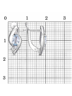 Серьги серебро 925 пробы, покрытие - родирование