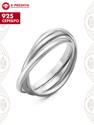 Кольцо серебро 925 пробы, покрытие - родирование, без вставок