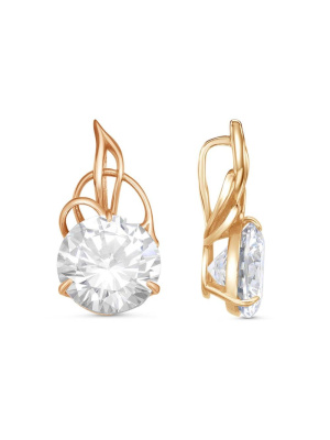 Подвеска серебро 925 пробы, покрытие - золочение, вставка - фианит (недрагоценный камень)