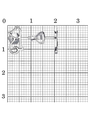 Серьги серебро 925 пробы, покрытие - оксидирование, без вставок