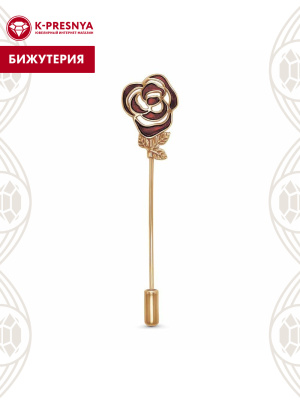 Брошь бижутерия, покрытие - золочение, отделка - эмаль, без вставок