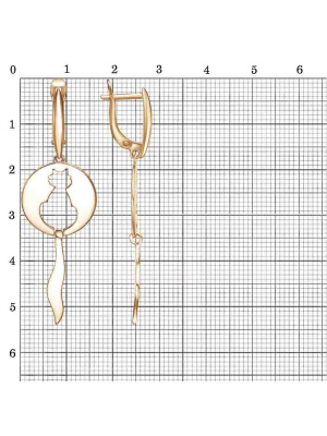 Серьги бижутерия, покрытие - золочение, без вставок