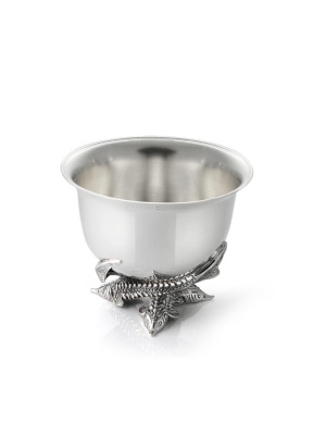 Икорница " рыбки" серебро 925 пробы, покрытие - оксидирование, без вставок