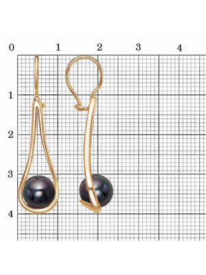 Серьги бижутерия, покрытие - золочение, вставка - имитация жемчуга